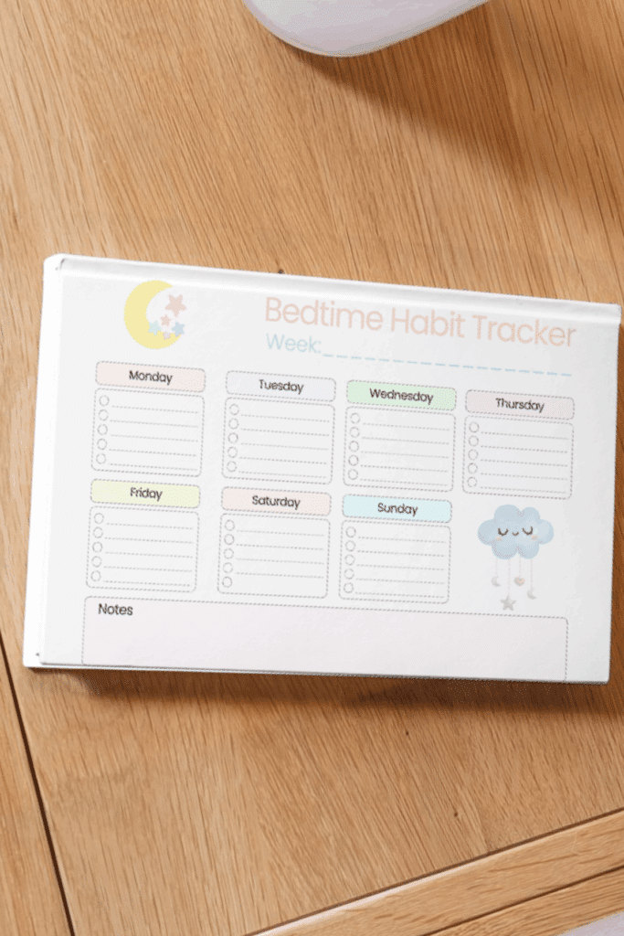 Bedtime Habit Tracker printed
