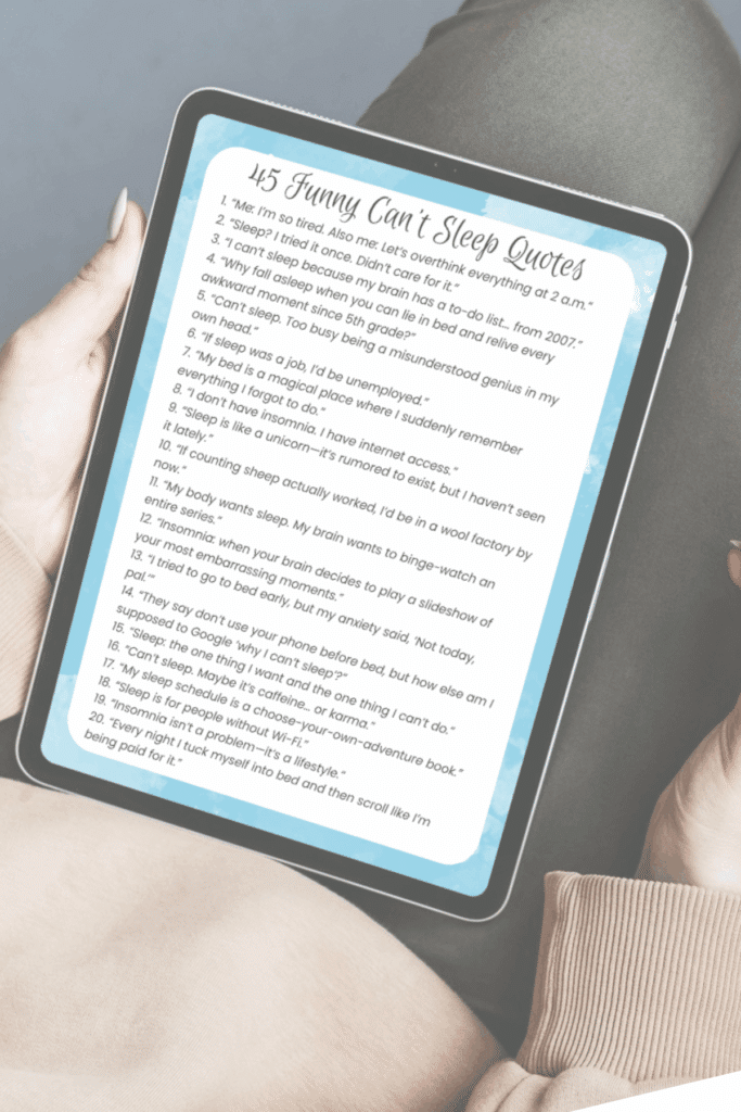 Can't Sleep Quotes Funny list