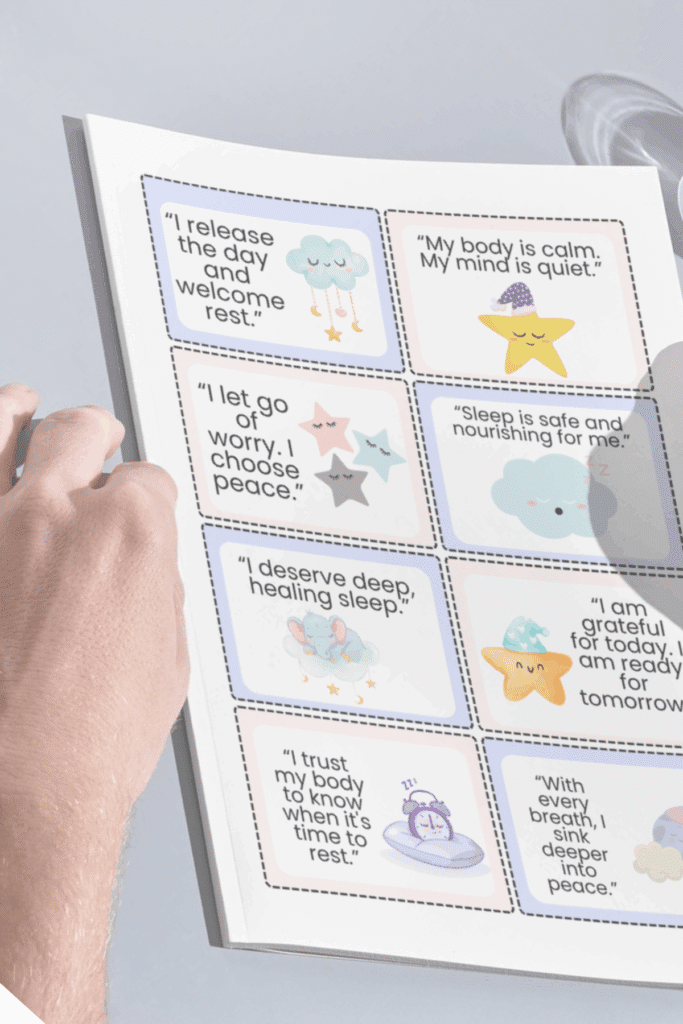 Night Affirmations Before Sleep page to use for a sleep routine