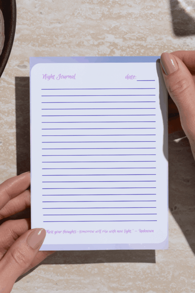 Night Journal Prompts journaling pages