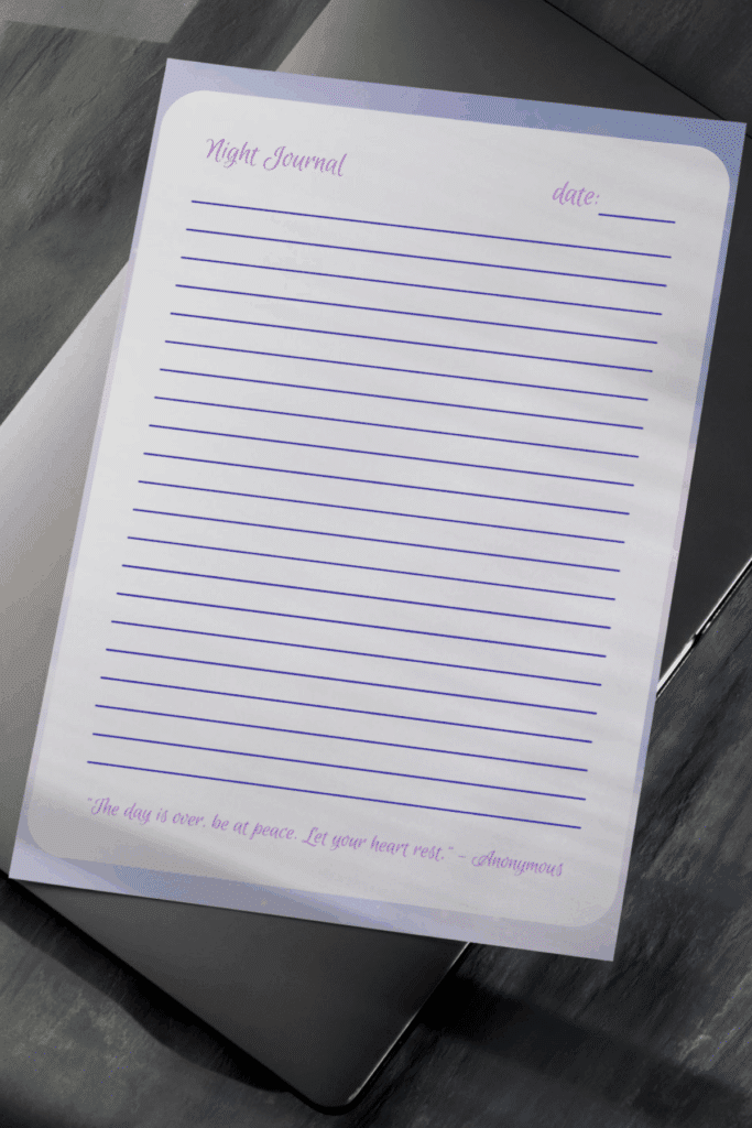 Night Journal Prompts printable journal pages