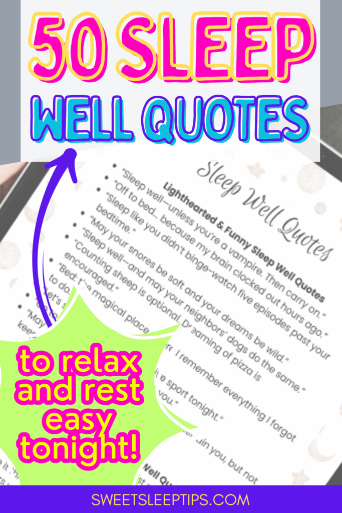 50 Sleep Well Quotes to Relax and Rest Easy Tonight [Free Printable] 1