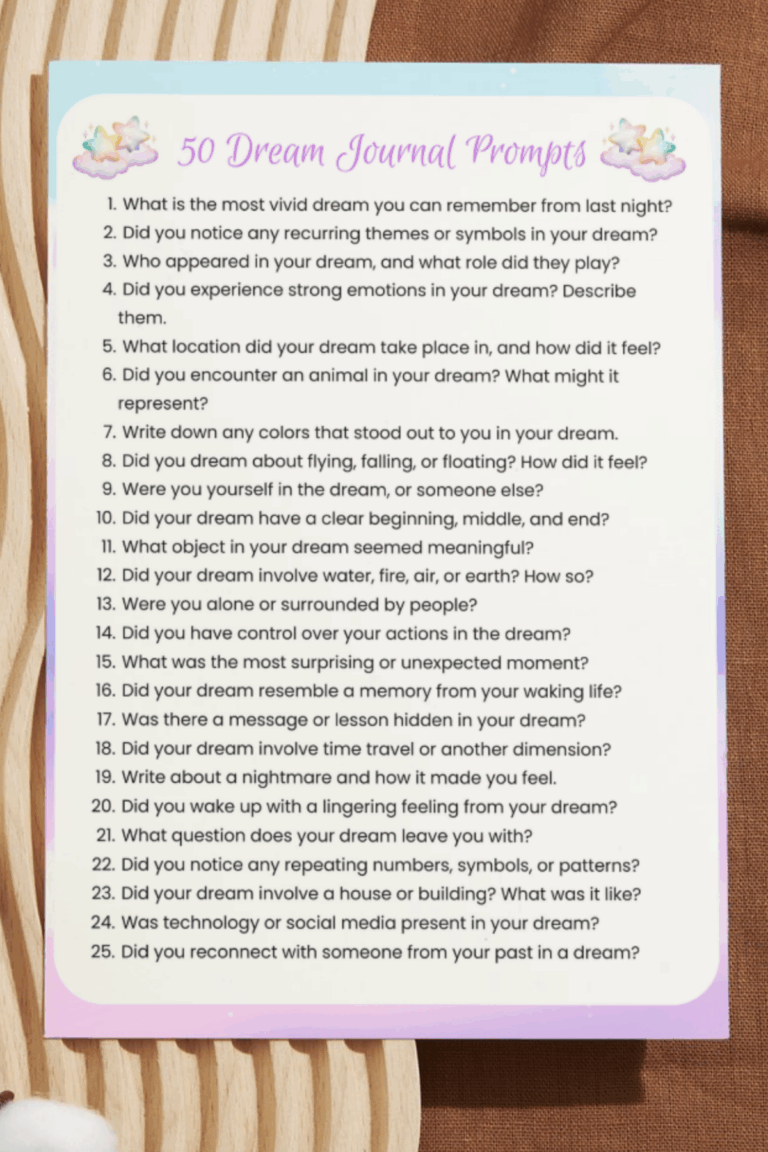 50 free printable Dream Journal Prompts Download