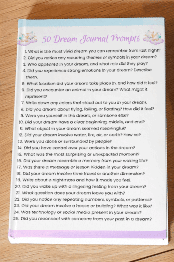 Dream Journal Prompts Download