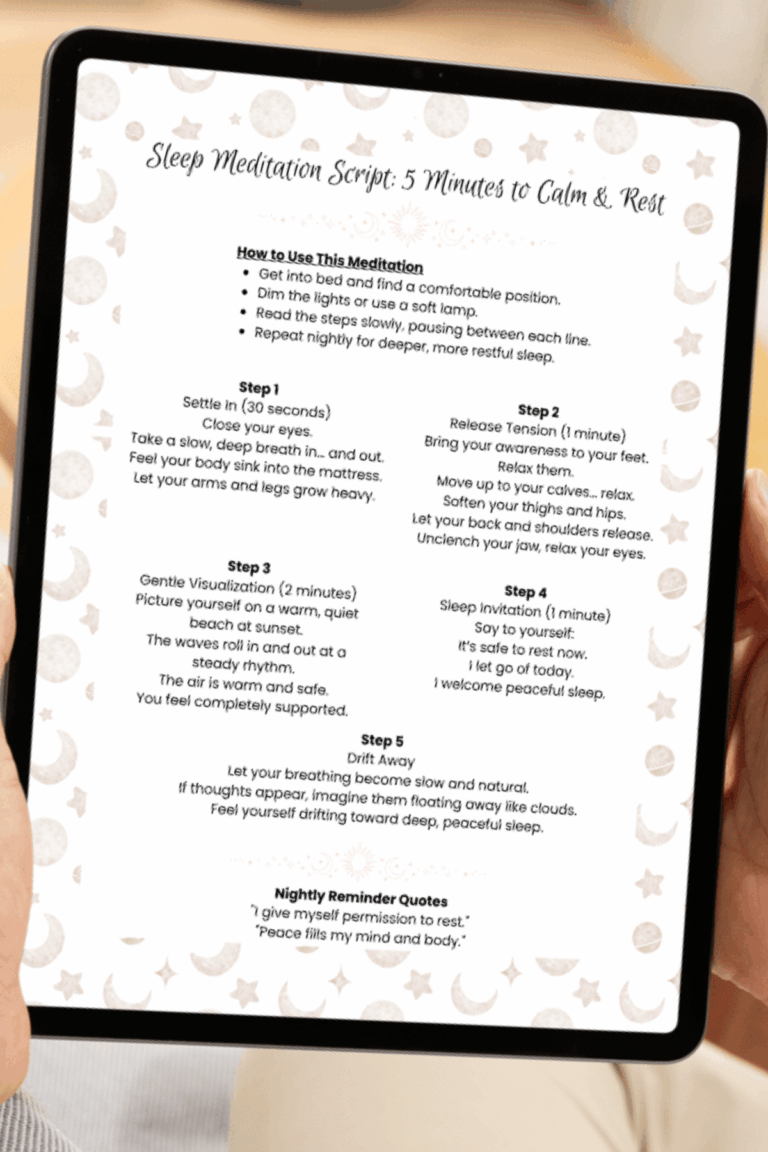 Sleep Meditation free printable guide
