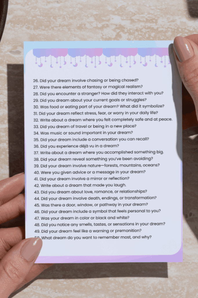 dream journaling Dream Journal Prompts Download