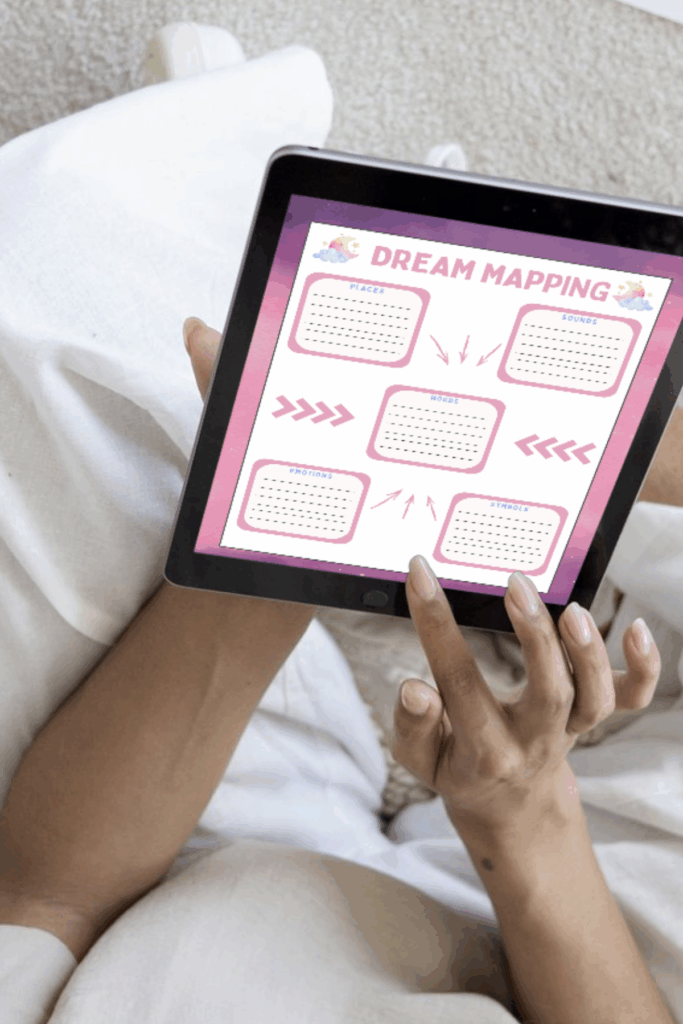 writing in the dream journal mapping section