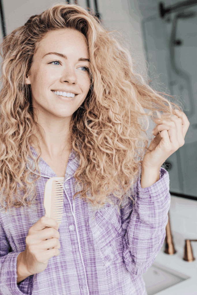 gentle detangling for curly hair before bedtime