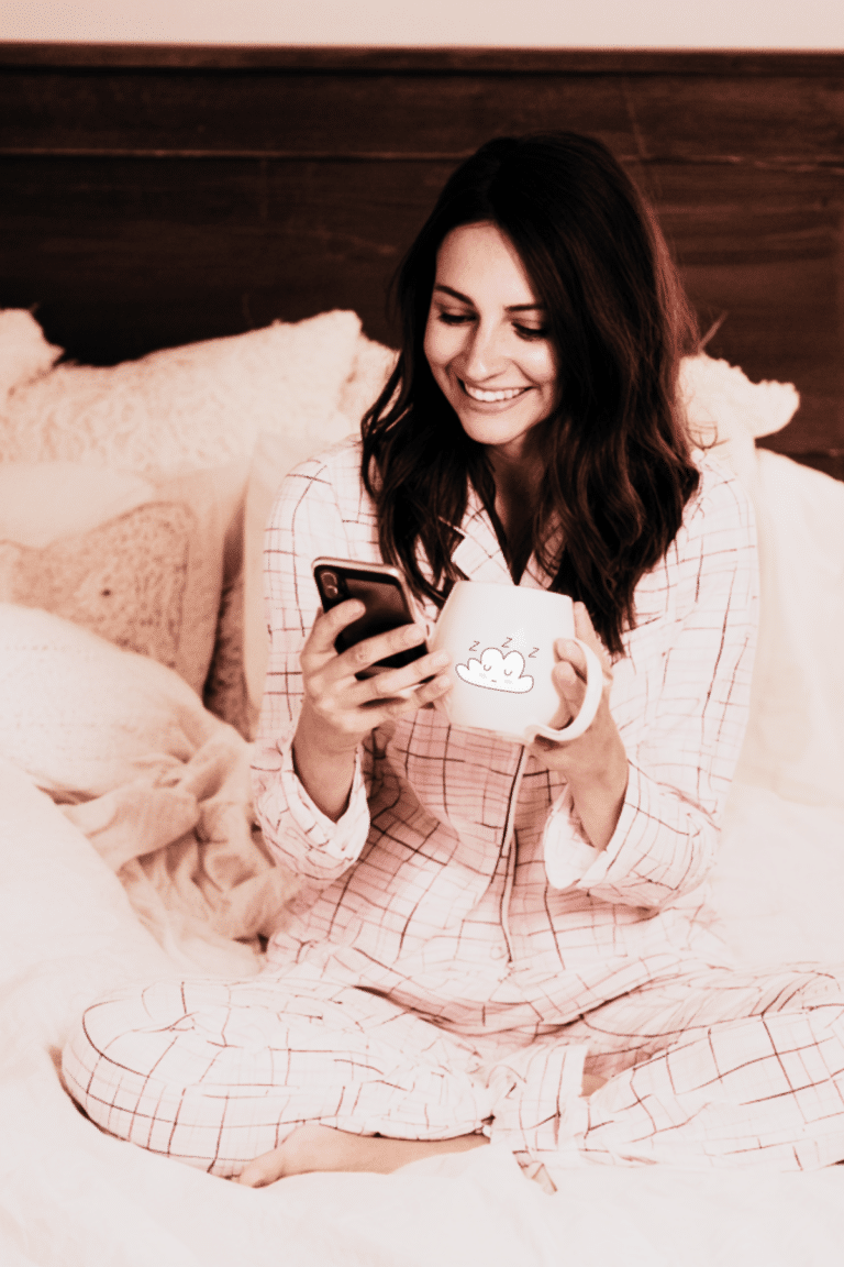 relaxing in a comfy bed