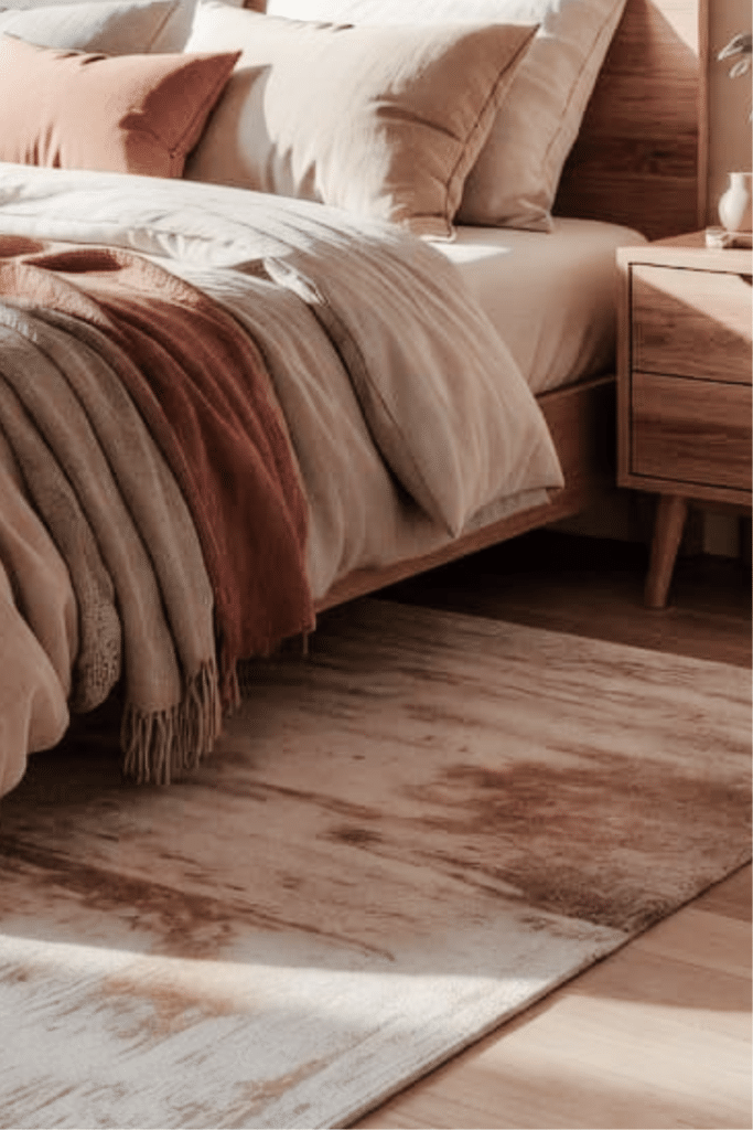 low bed frame for a boho bedroom look