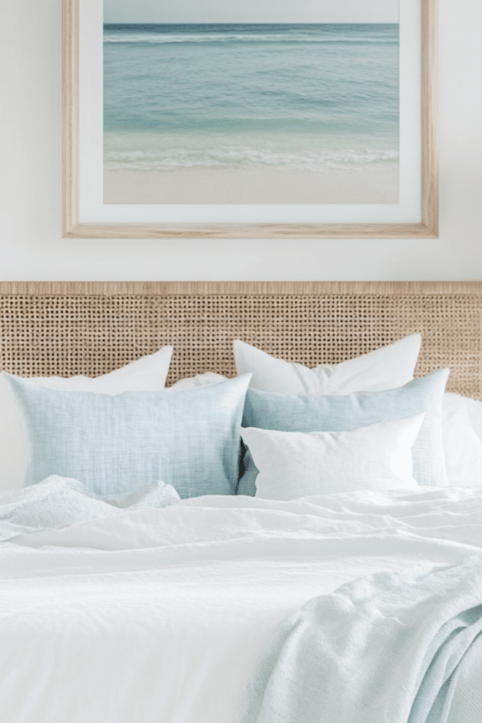 Cozy Coastal Bedroom Color with Light Color Palette