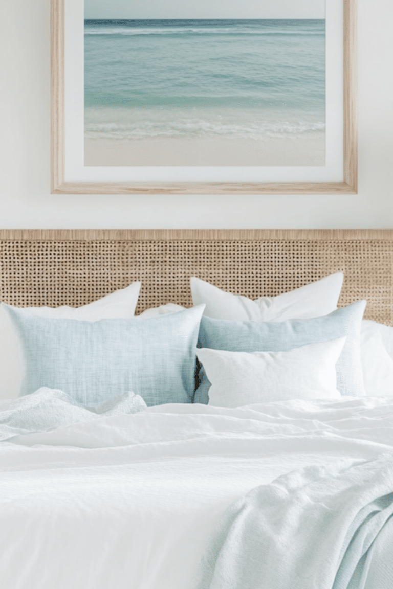 Cozy Coastal Bedroom Color with Light Color Palette
