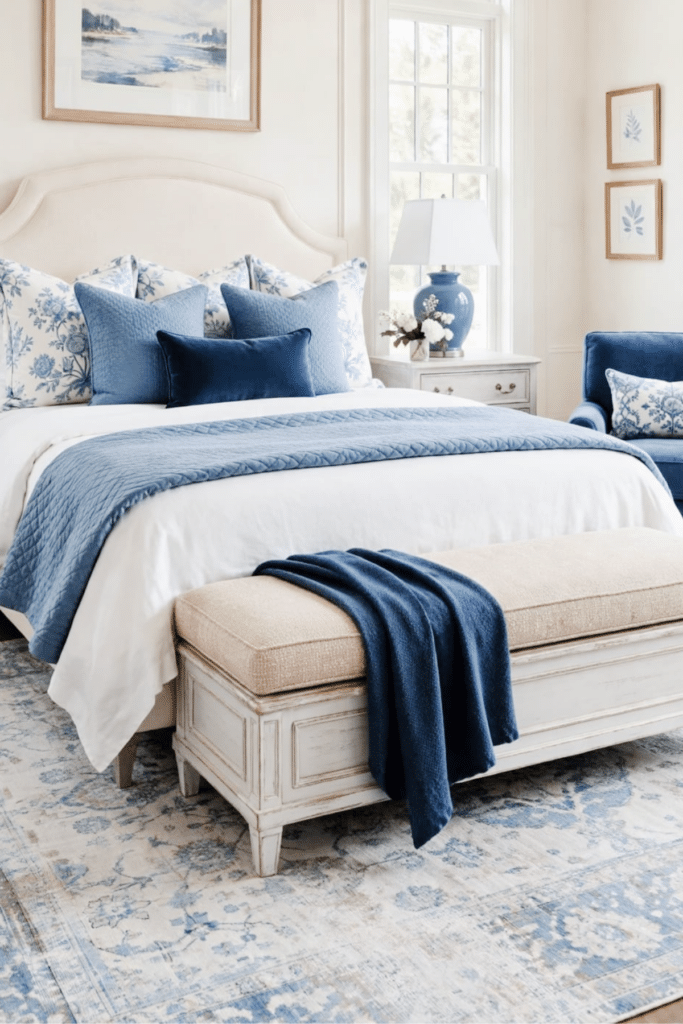 Blue Bedroom Area Rug